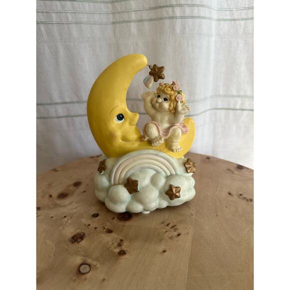 Vintage Musical Moon & Angel Figurine with Rainbow and Stars - Picture 2 of 2
